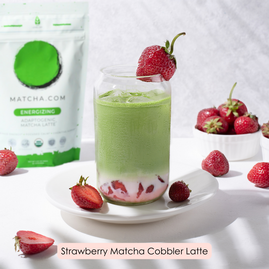 Strawberry Matcha Cobbler Latte